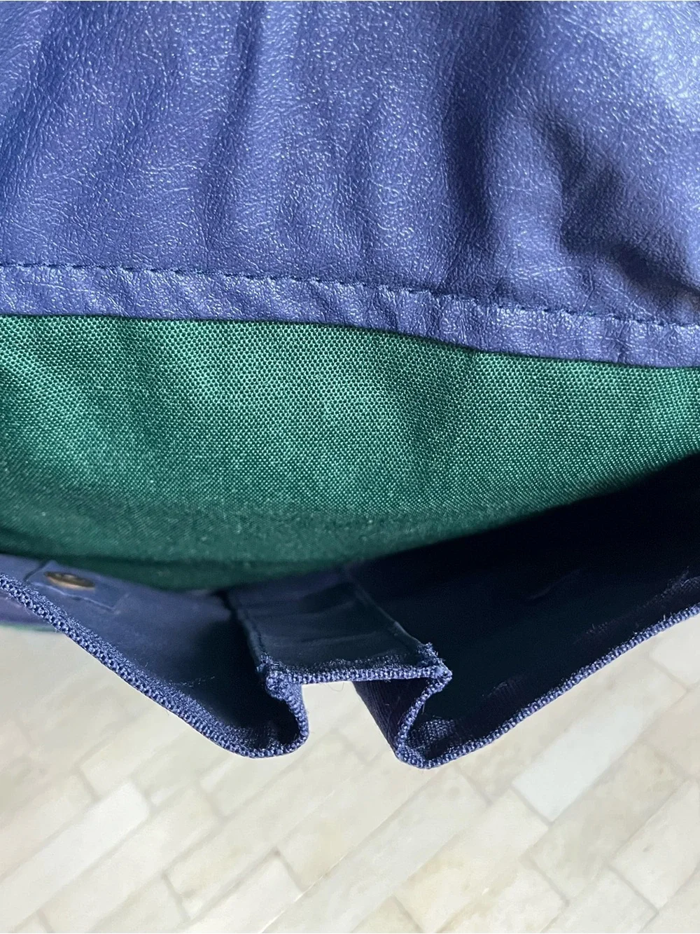 Alexander Julian Canvas Bucket Top Drawstring Backpack Green Blue Colorblock